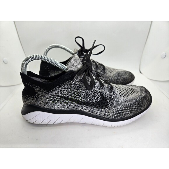 Nike Free RN Flyknit 2018 Oreo Shoes Mens 7 Black Road Running Athletic Sneakers main image 7